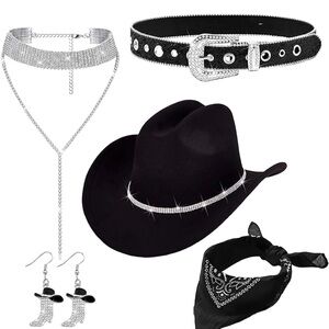 Black and Silver Women's Accessory Set